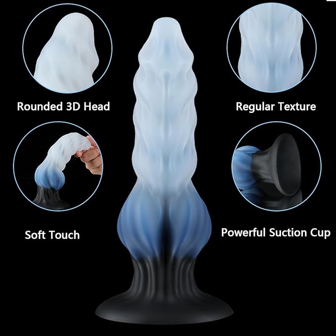 Siliconen Dogdildo Met Ribbelstructuur En Knot 20cm