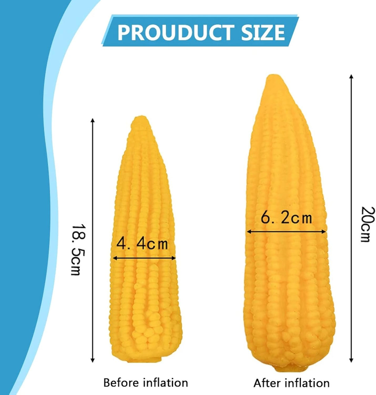 20cm Gele Maïs Opblaasbare Dildo Met Pomp