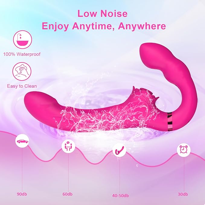 Lnbrengbaar Lesbische Vibrerende Strapless Dildo