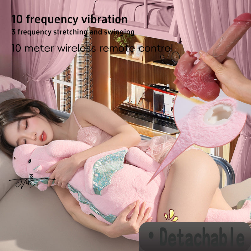 Roze Pluche Sex Machine Met Vier Dildo