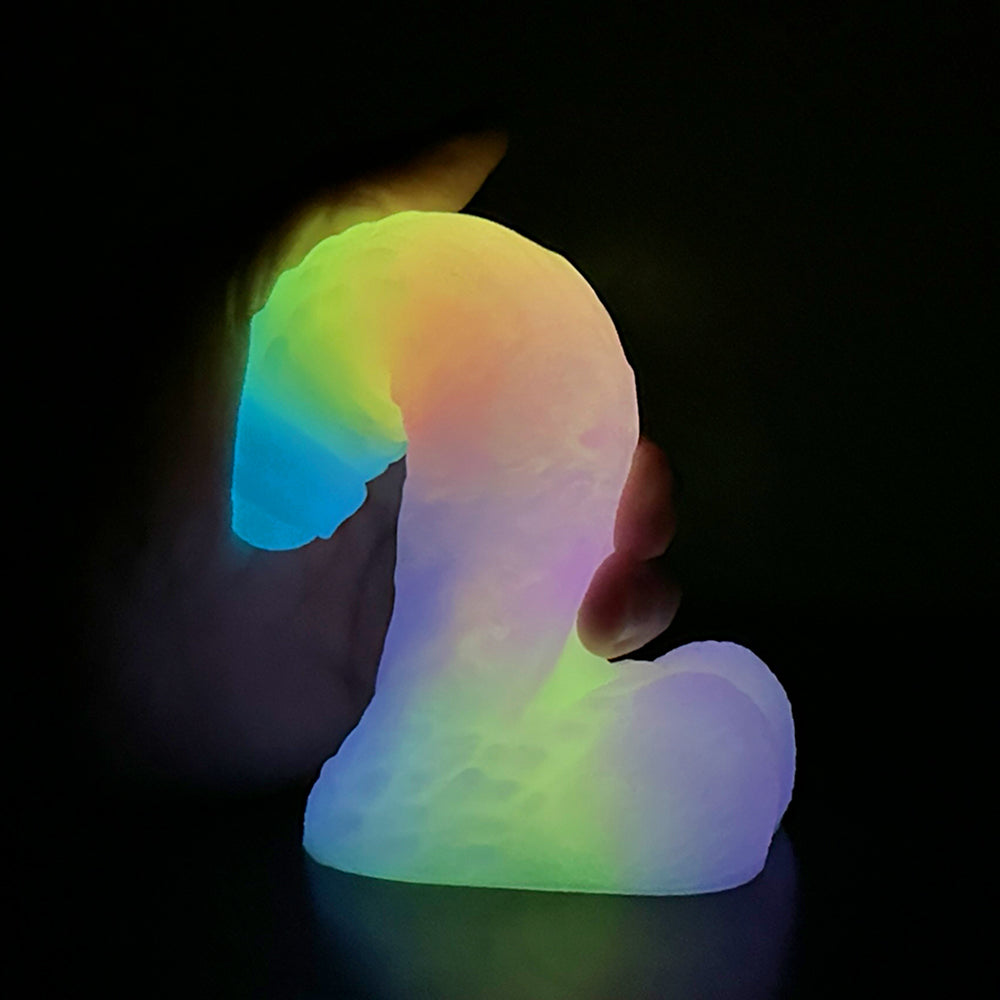 Regenboog Dildo Glow In The Dark Big Fantasy Cock