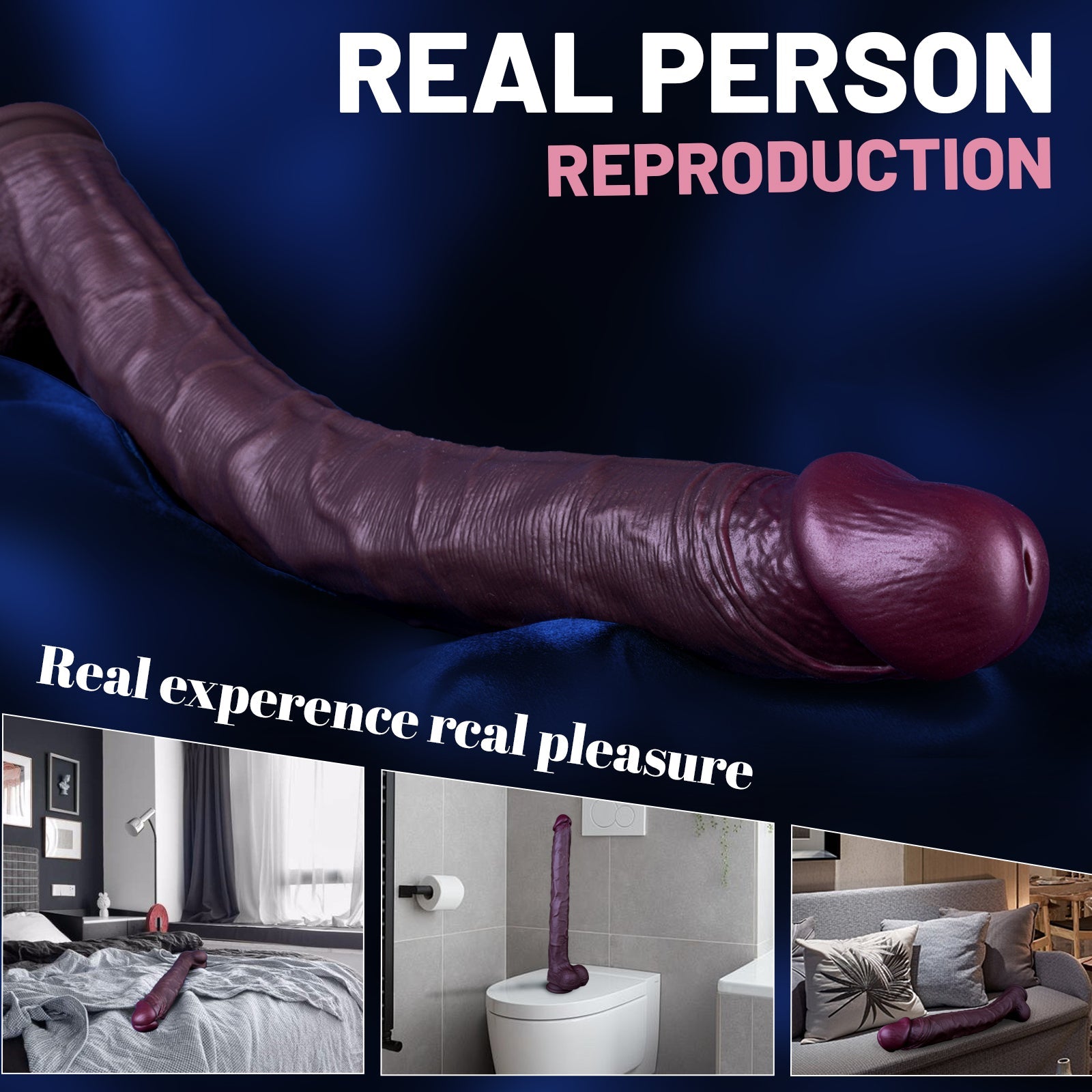 40 cm Long Dildo Dual Density Brown Realistic