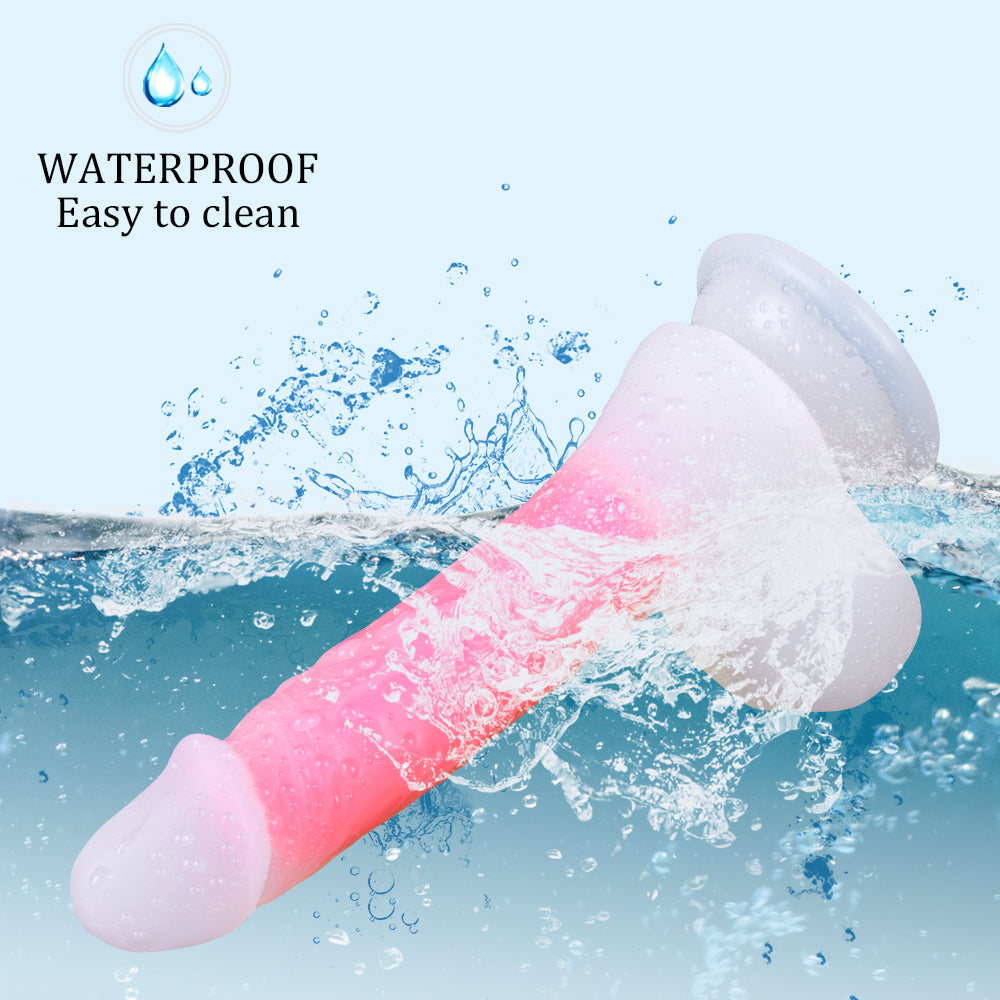 18.5cm Roze Transparante Silicone Jelly Dildo