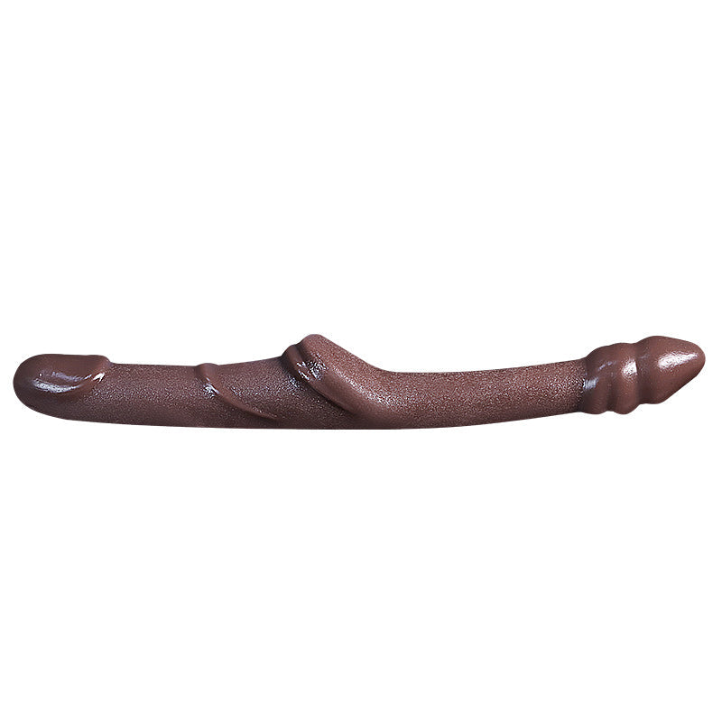 12.5cm Bruine Dubbele Gebogen G-Spot Strapless Dildo