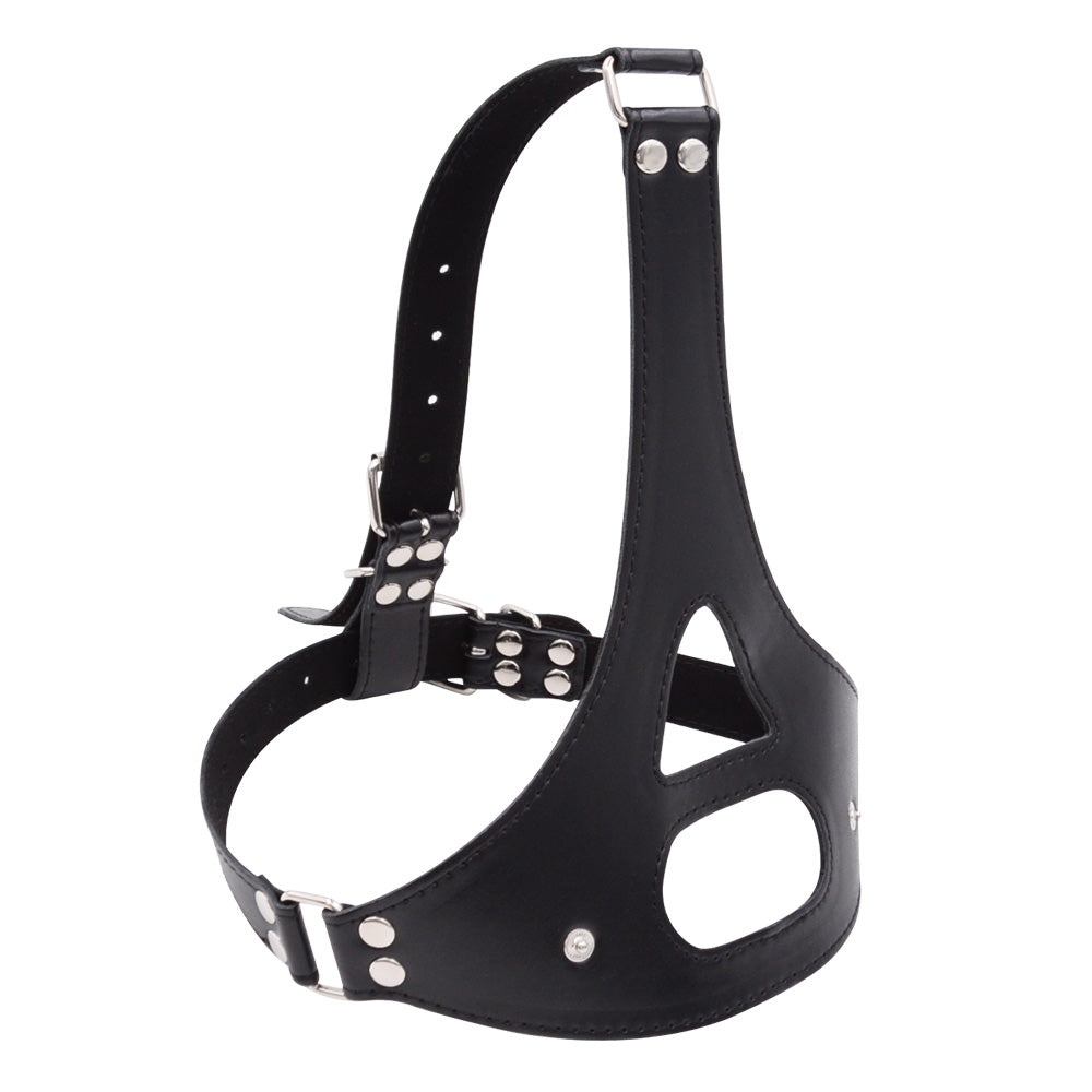 Zwart Verstelbaar Slavemasker Met Afneembare Gagdildo