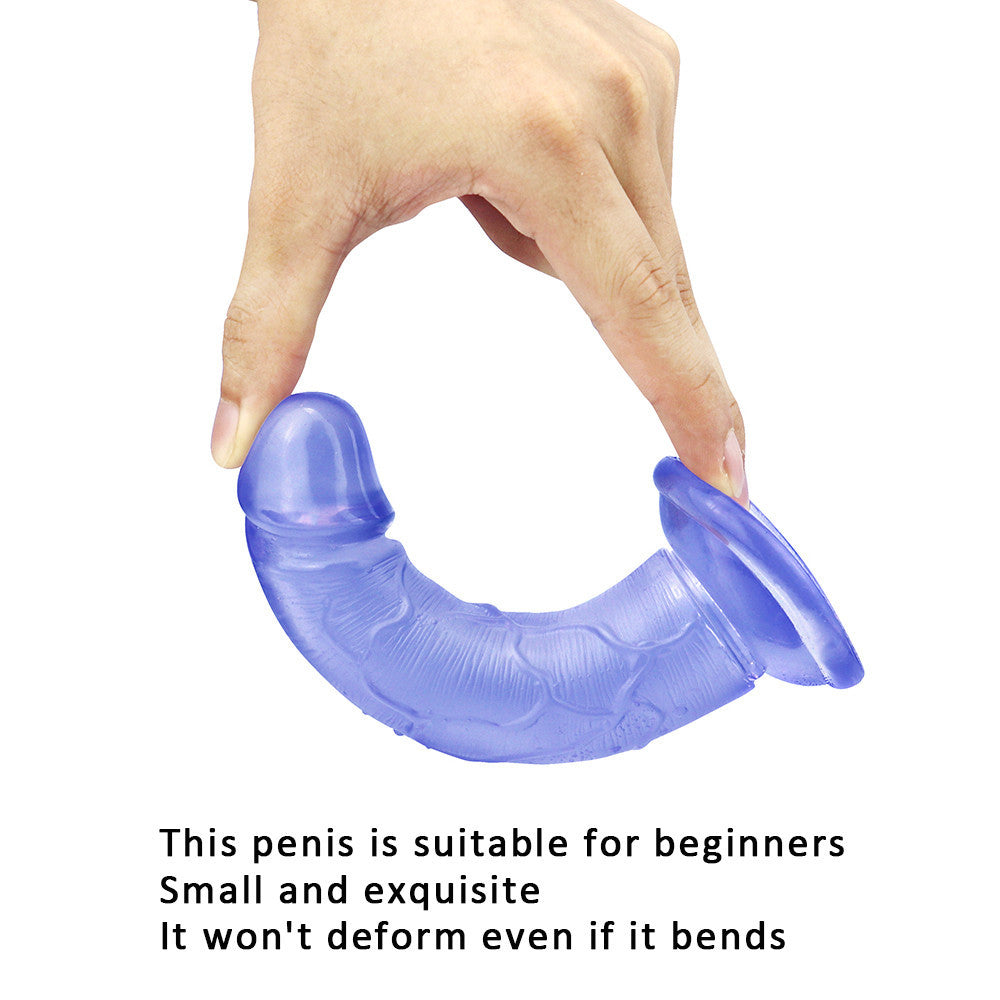 Blauwe Jelly Dildo Transparant Klein Realistisch