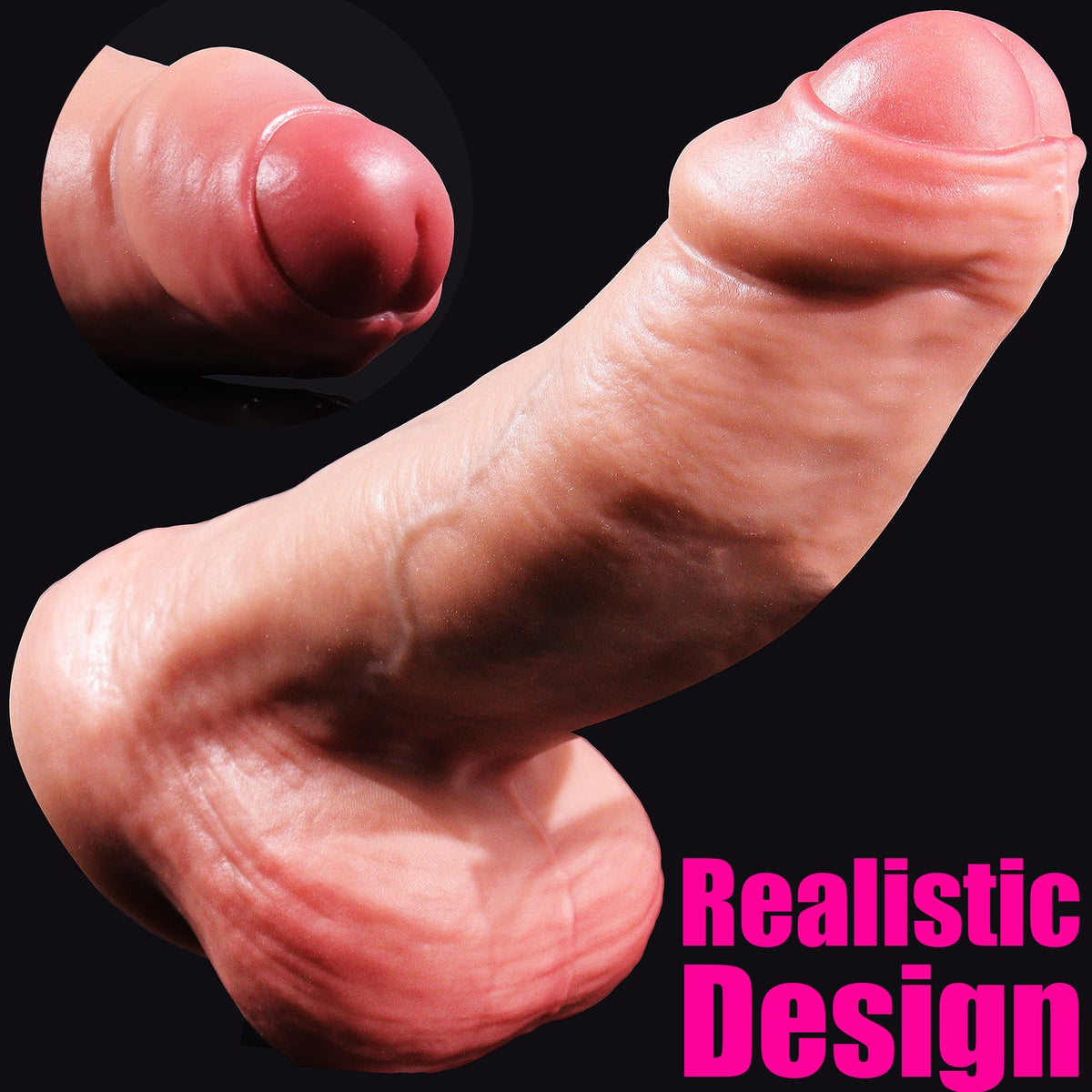 XXL Realistische Dildo Siliconen Onbesneden Ontwerp