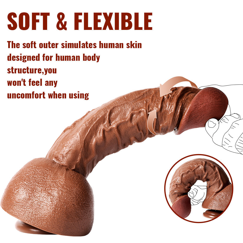 30.5cm Grote Bruine Gebogen Realistische Dildo