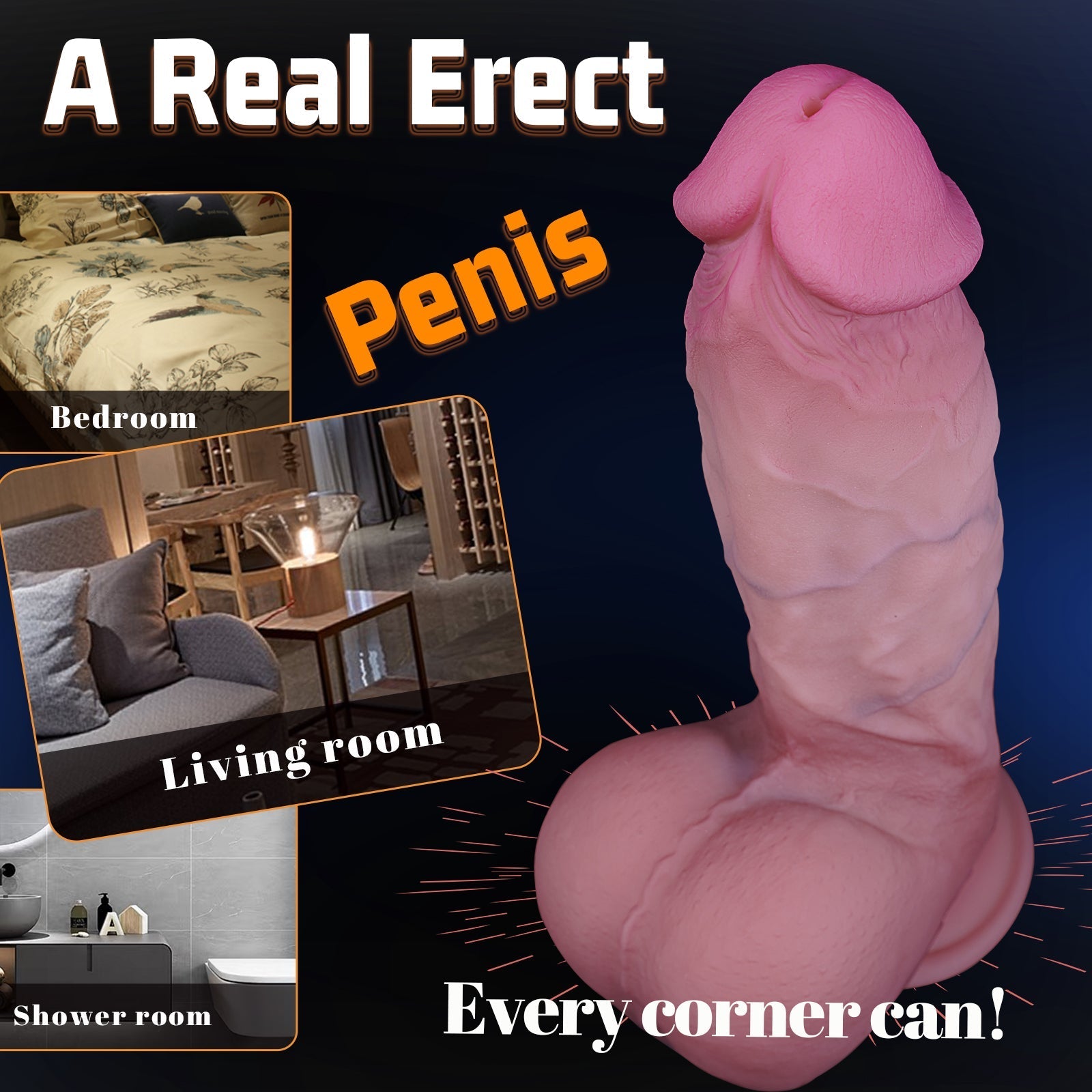 Realistische Squirting Dildo Met Knijpballen 19 cm