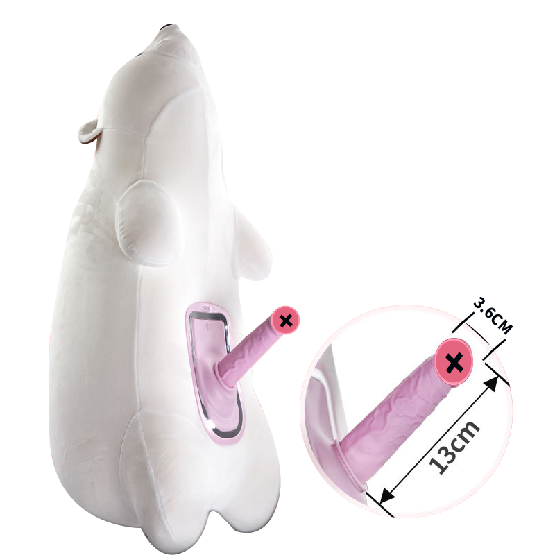 Pluche Beer Sex Machine Met Verwarmde Dildo