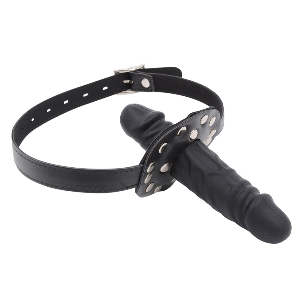 BDSM Dildogag Met Halsband En Dubbele Kop