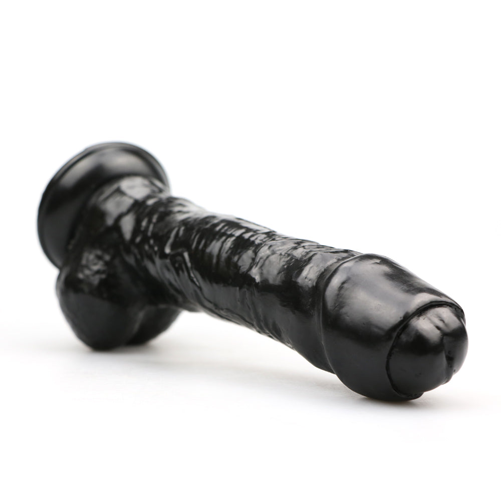 Black Dildo Thick Foreskin Realistic Design