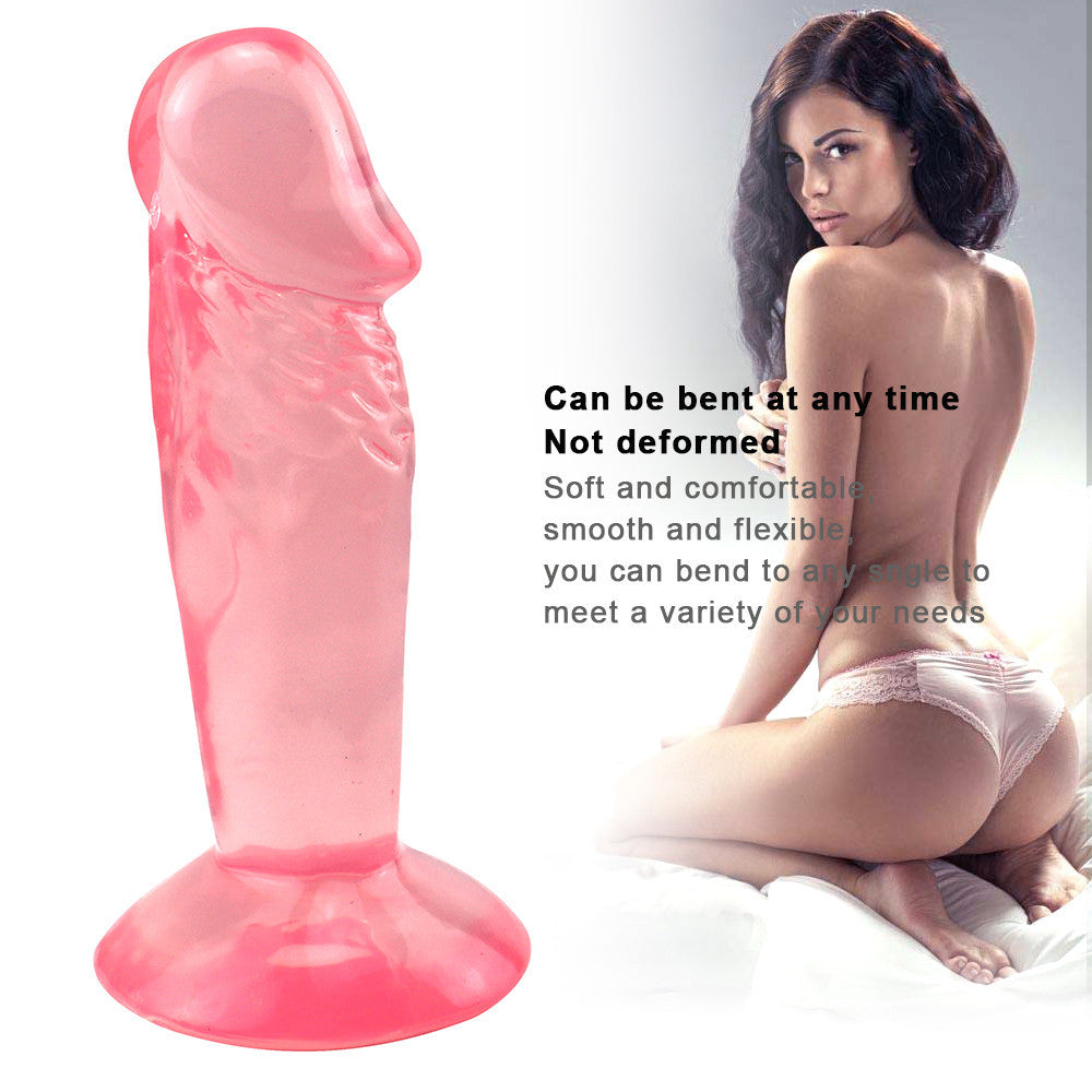 11 cm Kort Getextureerde Pink Dildo Met Zuignap