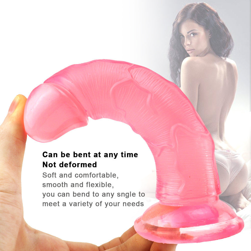 Roze Transparante Jelly Dildo van 15 cm