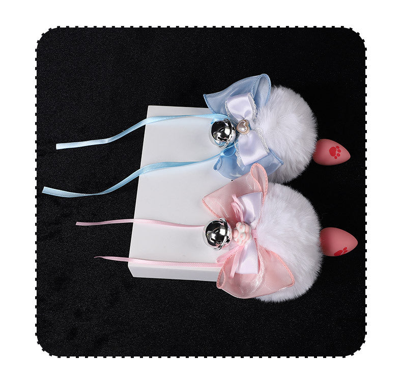 Schattige Siliconen Bunny Buttplug Strik Decoratieve Bel