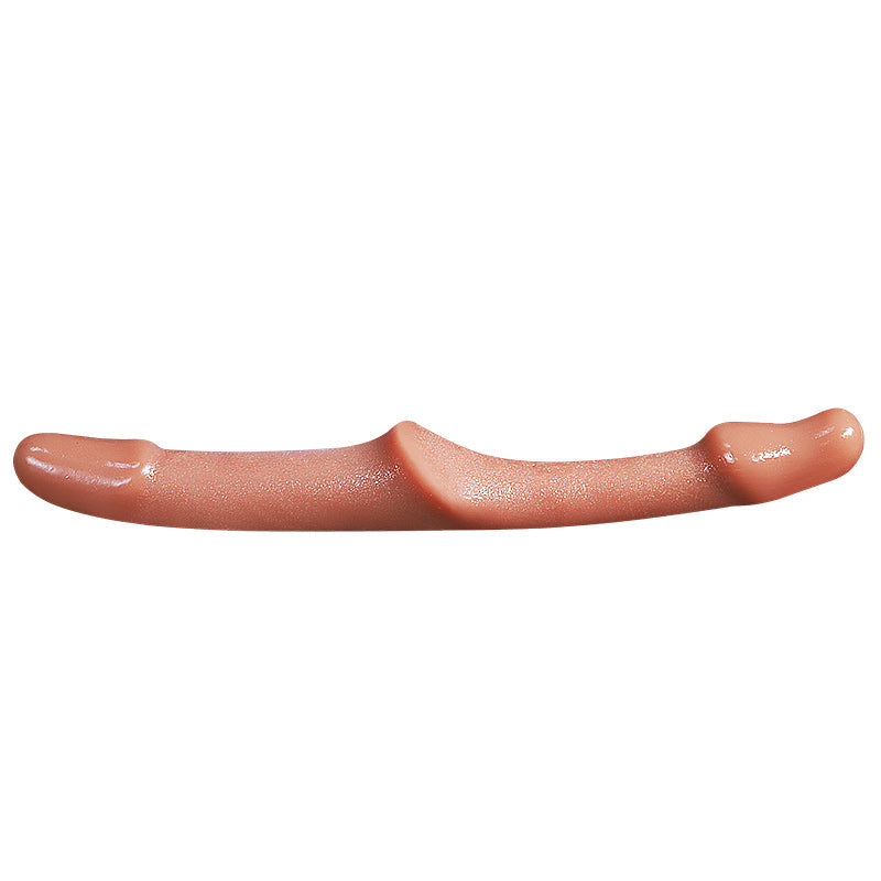 Bruine Siliconen Dubbele Lesbische Strapless Strapon