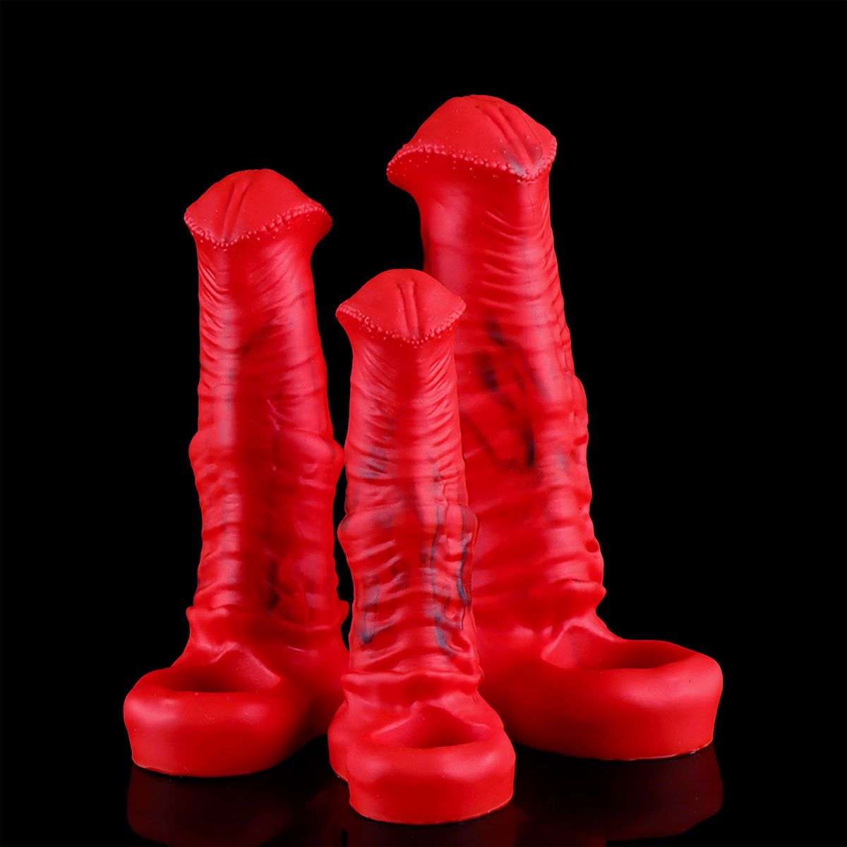Rode Fantasy Horse Cock Sleeve 18cm Met Textuur