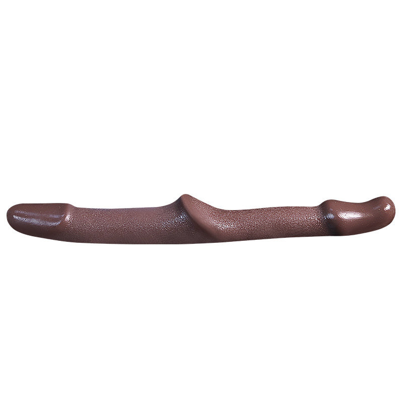 33.5cm Bruine Gladde Zachte Strapless Dildo
