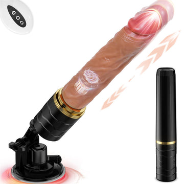 Black Realistic Stotende Dildo Met Afstandsbediening