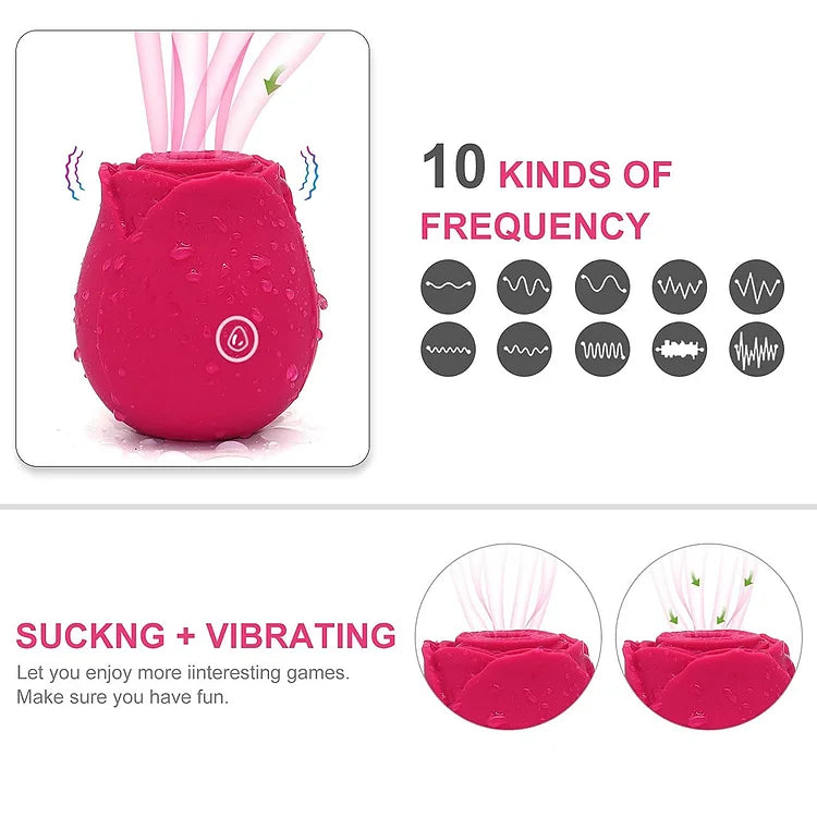 Zwarte Siliconen Rose Toy Met Magnetisch Opladen