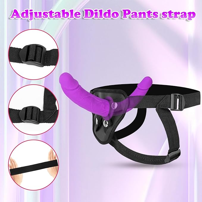 24cm Paarse Lesbienne Dubbele Voorbinddildo