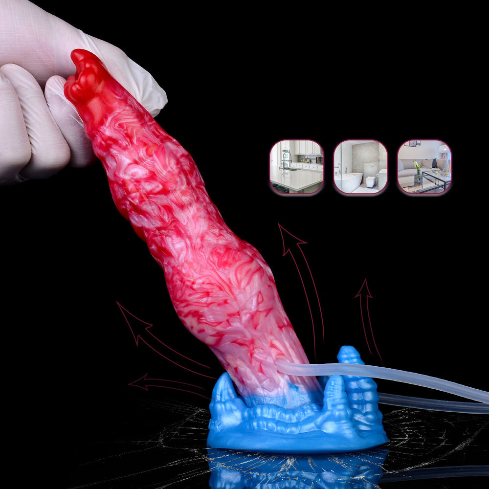 18cm Opblaasbare Honden Knot Squirting Dildo
