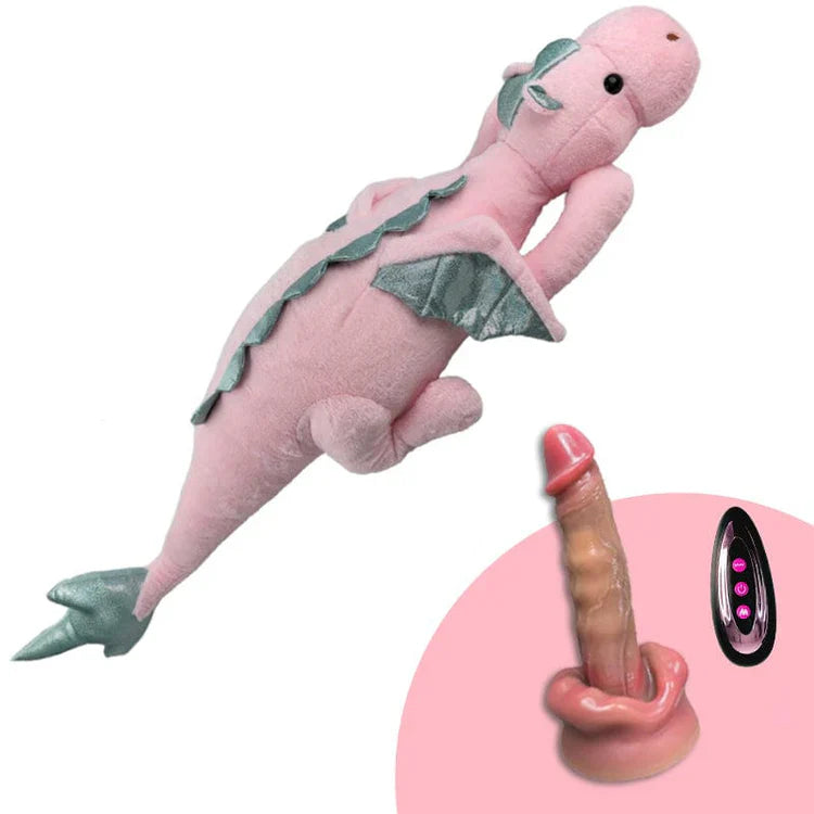 Roze Pluche Sex Machine Met Vier Dildo