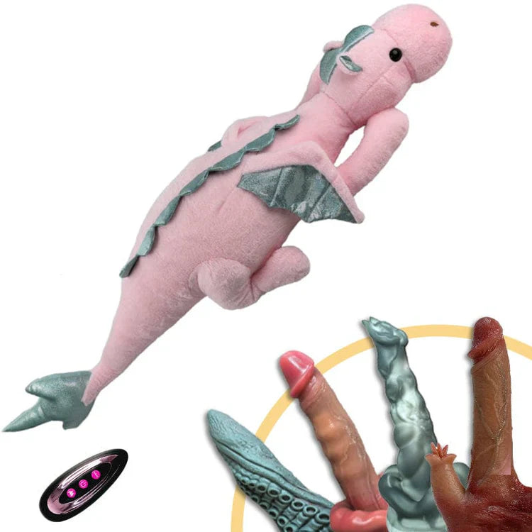 Roze Pluche Sex Machine Met Vier Dildo