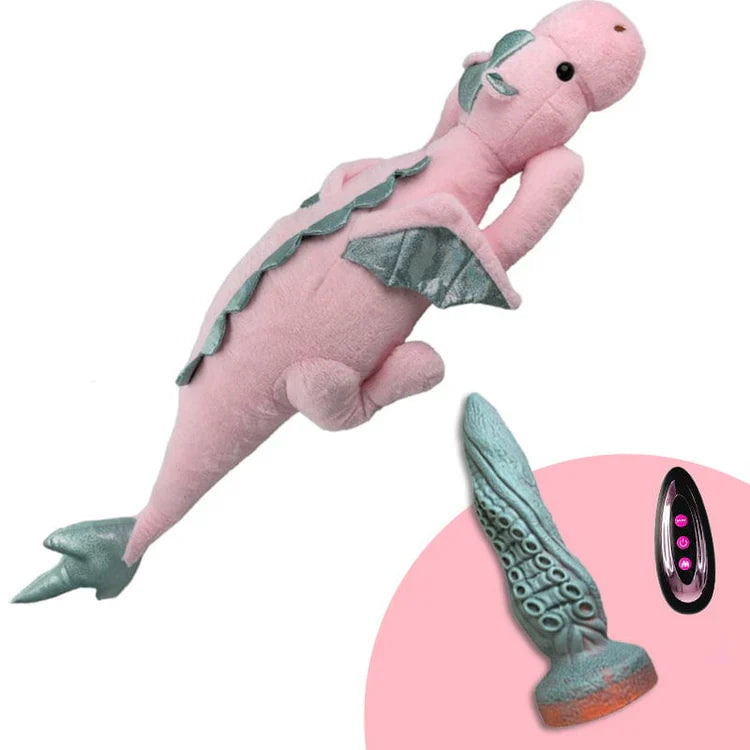 Roze Pluche Sex Machine Met Vier Dildo