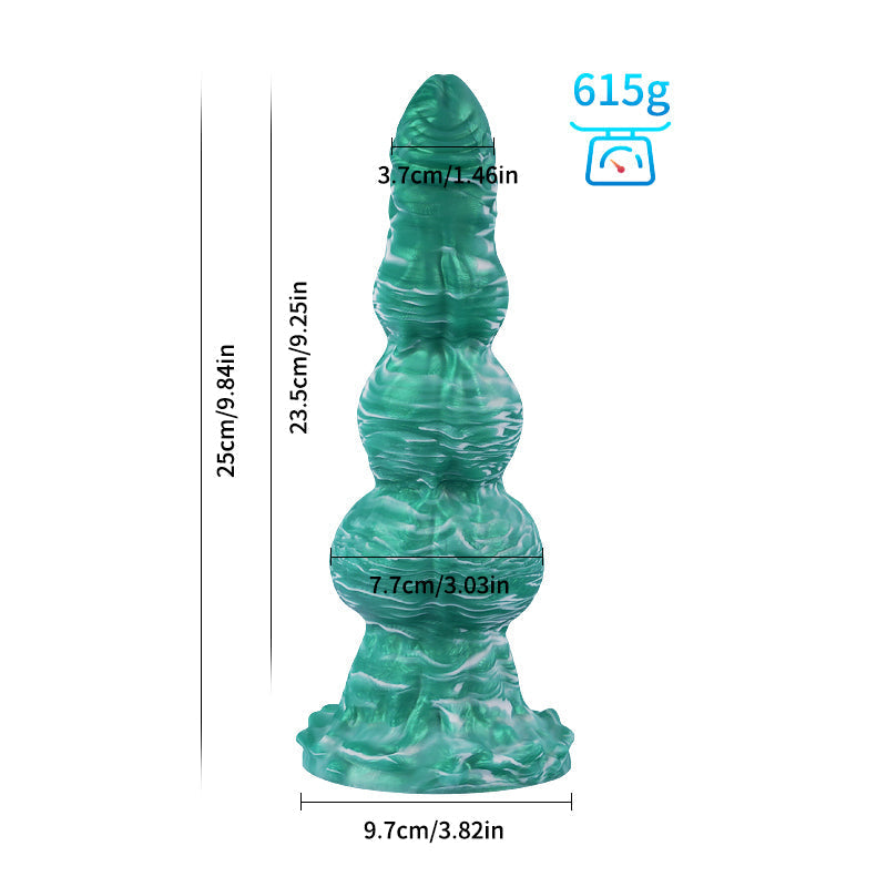 25 cm Drie knot Macarons Fantasy Dogdildo
