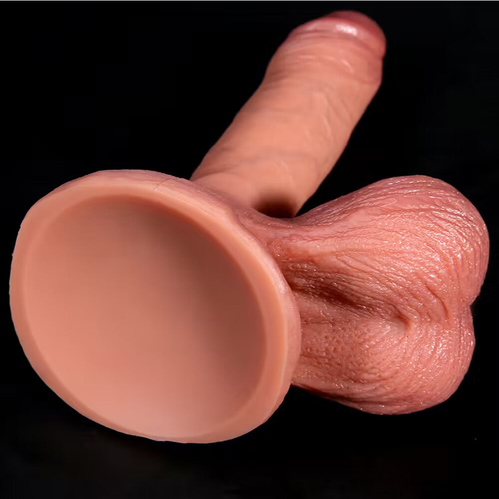 Superzachte dildo realistisch 10 inch met ballen