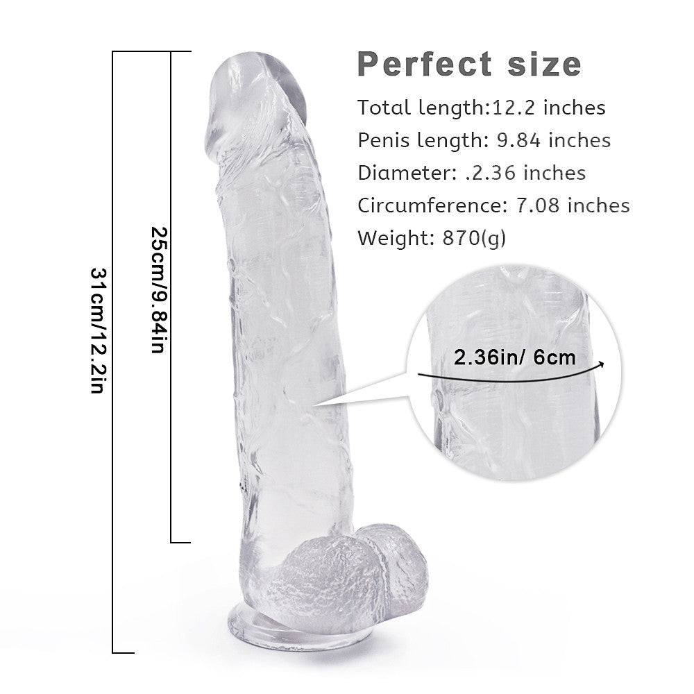 Jelly Dildo Met Zachte Silicone 30 cm