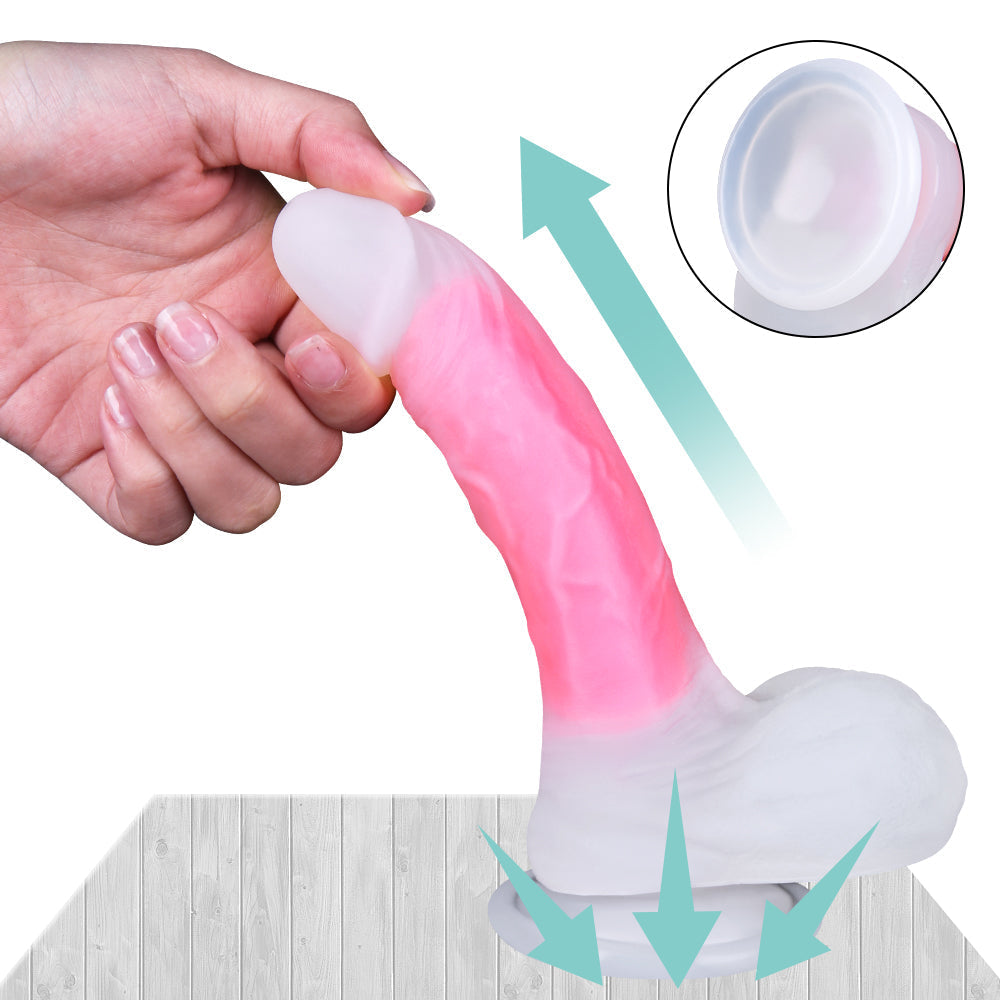 18.5cm Roze Transparante Silicone Jelly Dildo