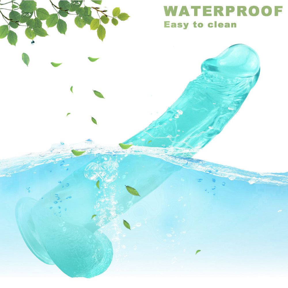 Groene Grote Dildo Met Transparante Jelly Uitstraling