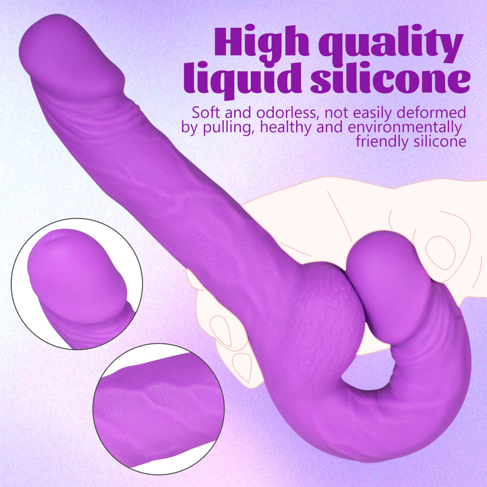 Realistische Dubbele Strapless Dildo Siliconen 31cm