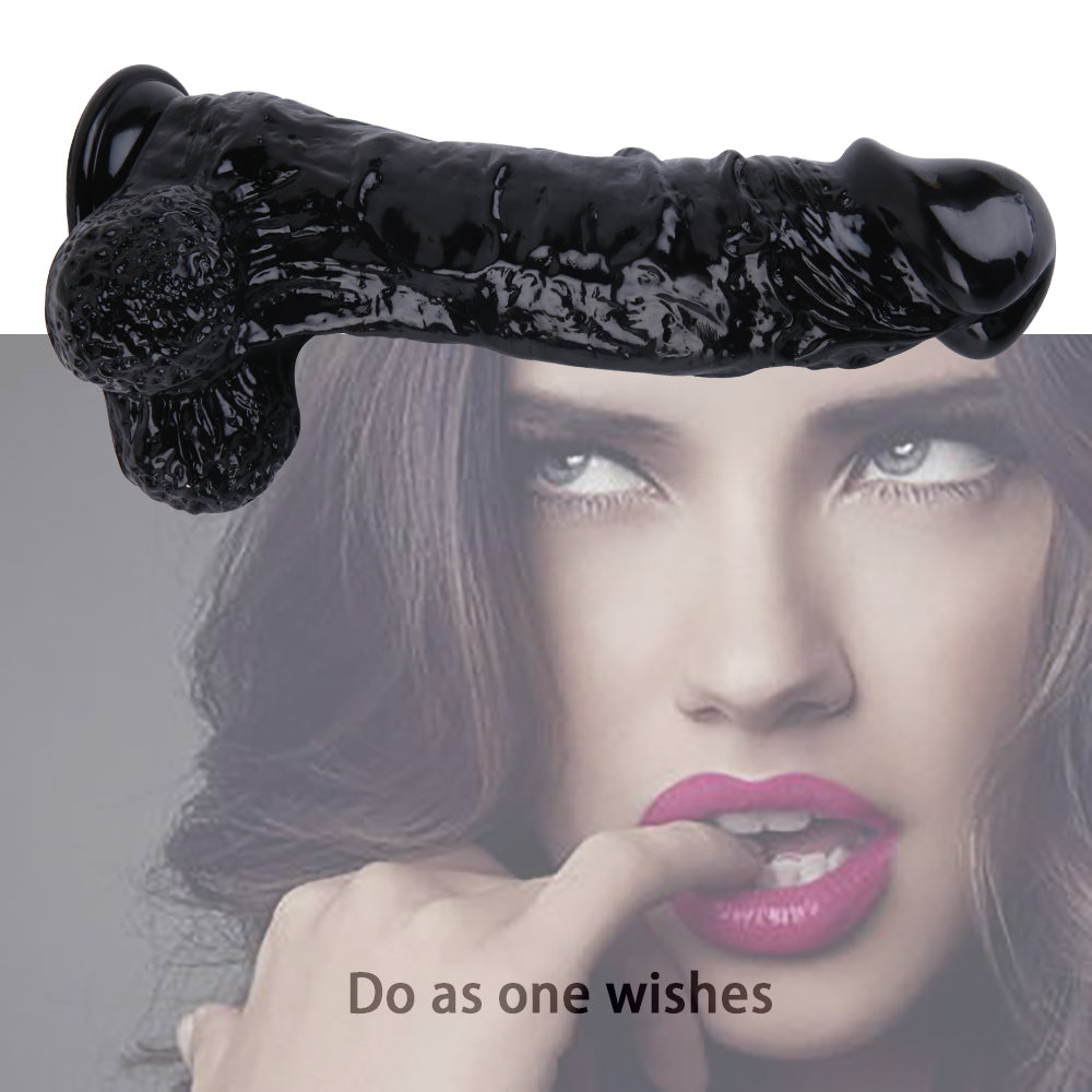 Grote Realistische Strap On Zwarte Dildo 30cm