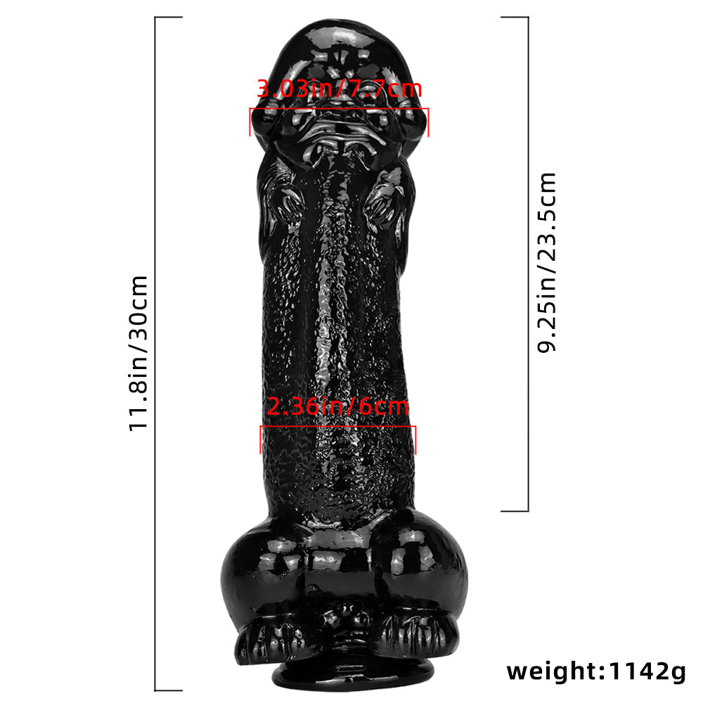 28 cm Grote Zwarte Alien Fantasy Dildo