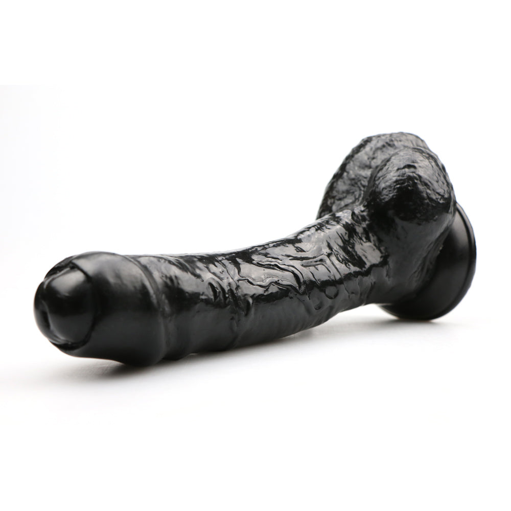 Black Dildo Thick Foreskin Realistic Design