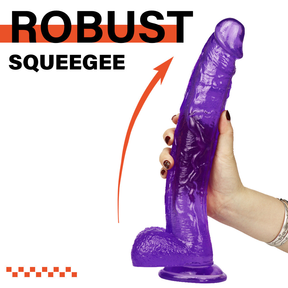 Grote Paarse Dildo 30cm Met Zuignap