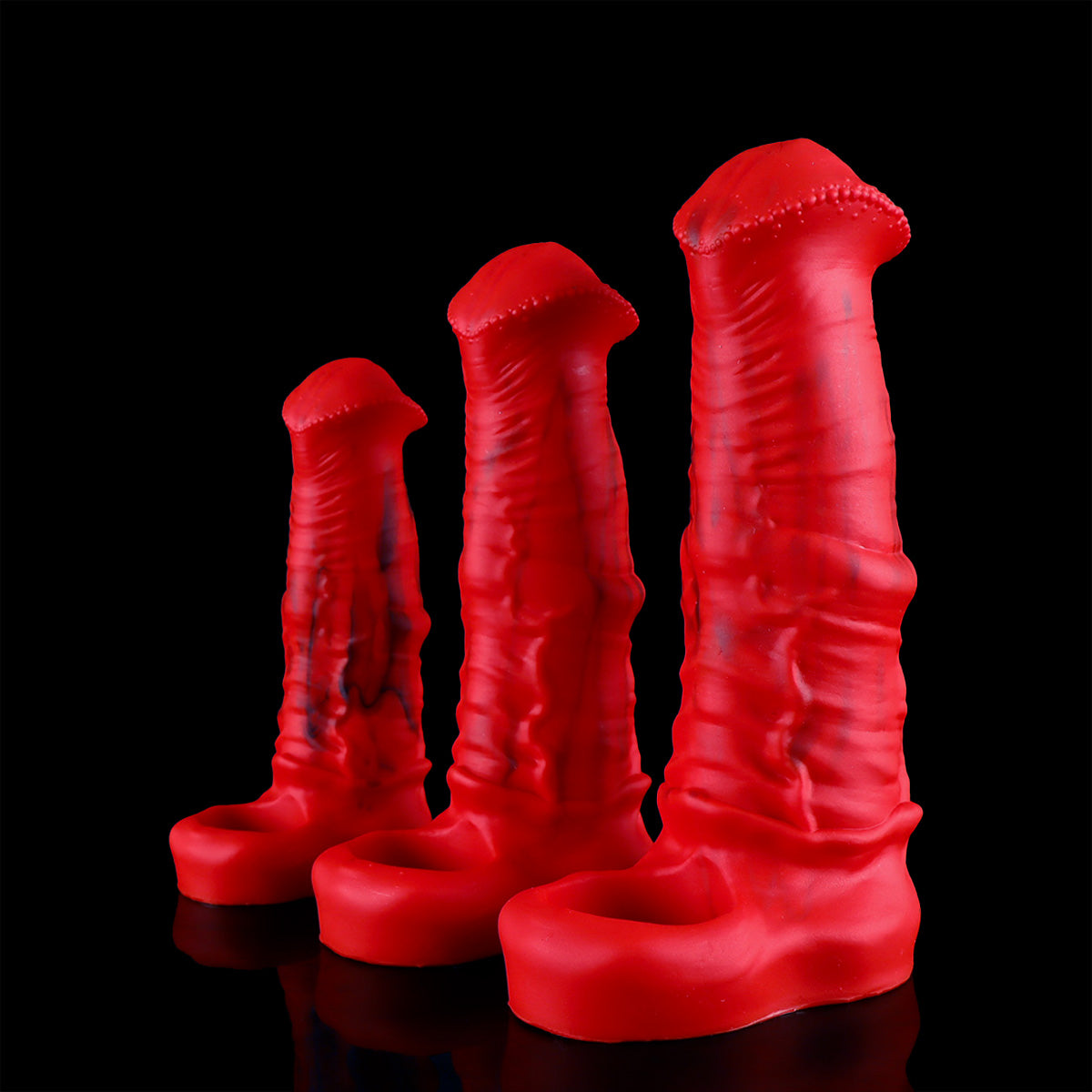 Rode Fantasy Horse Cock Sleeve 18cm Met Textuur