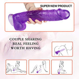 Charger l&#39;image dans la galerie, 12 inch grote paarse dildo met kop