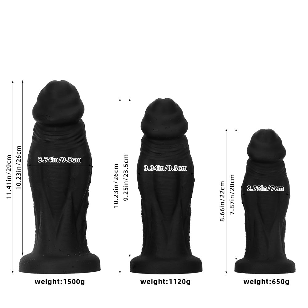 Dikke Black Dildo 7.6 cm Met Siliconen