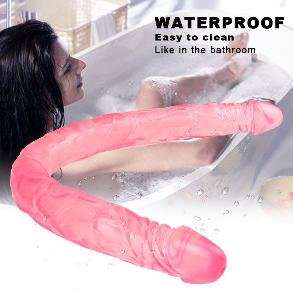 55cm Roze Lange Dubbele Dildo Siliconen Speeltje