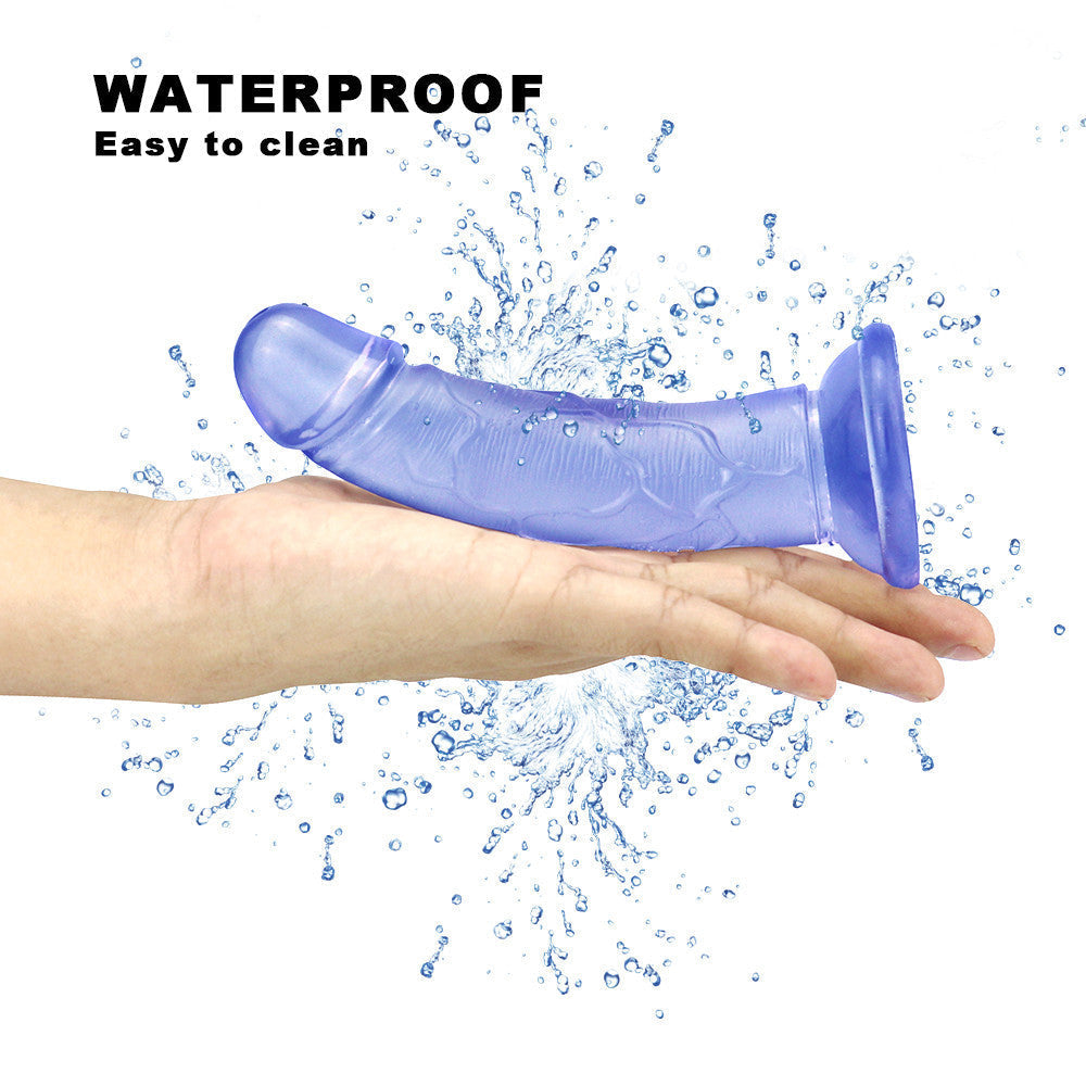 Blauwe Jelly Dildo Transparant Klein Realistisch