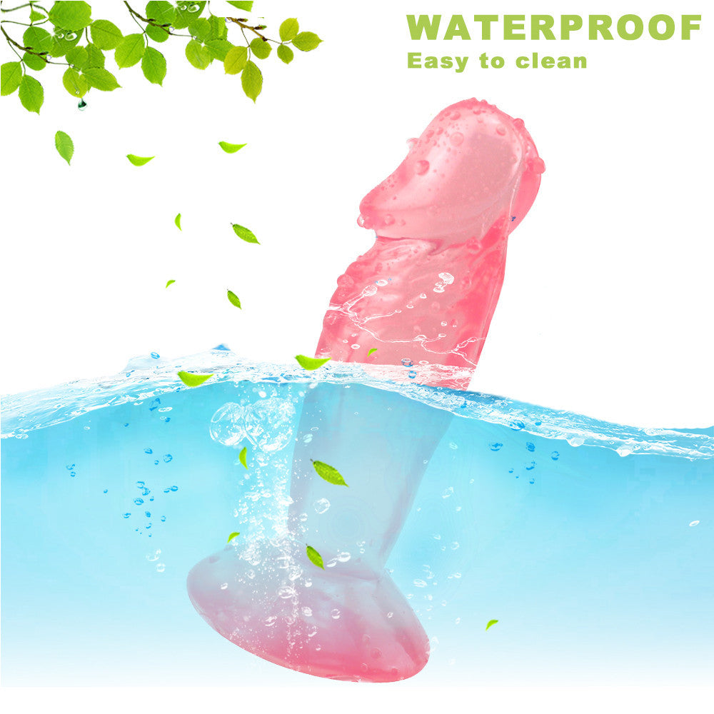 11 cm Kort Getextureerde Pink Dildo Met Zuignap