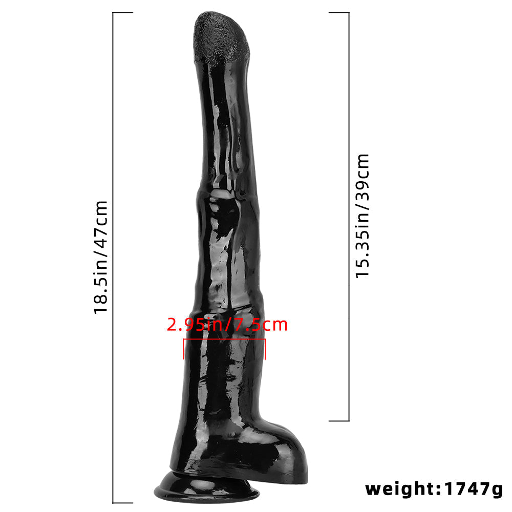 Lange Dildo 47 cm Black Horse Cock