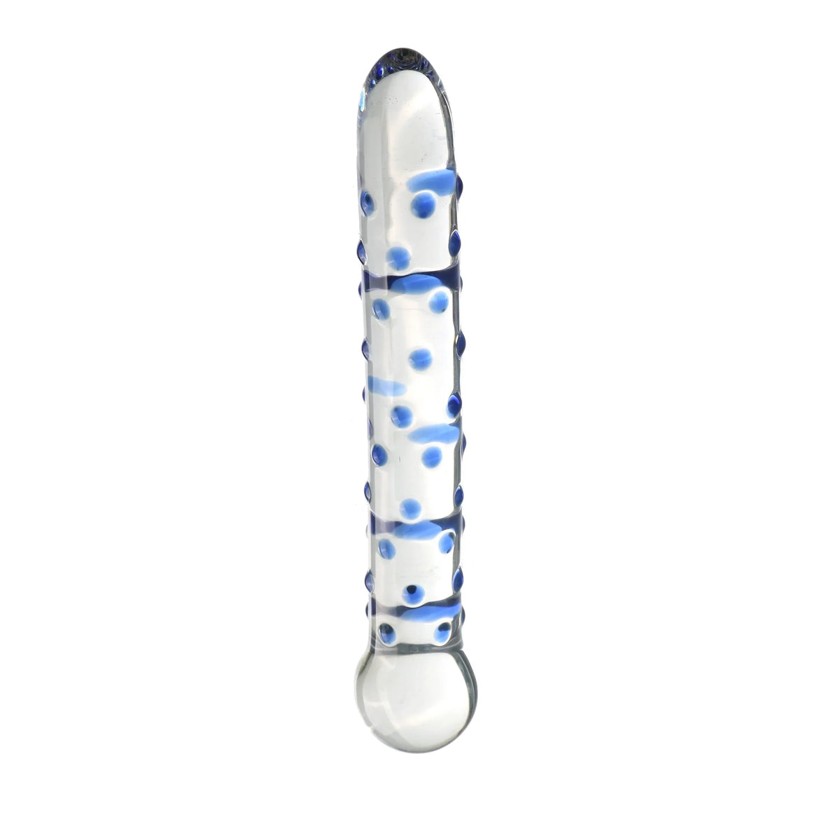 7 Inch Blue Small Point Glass Dildo