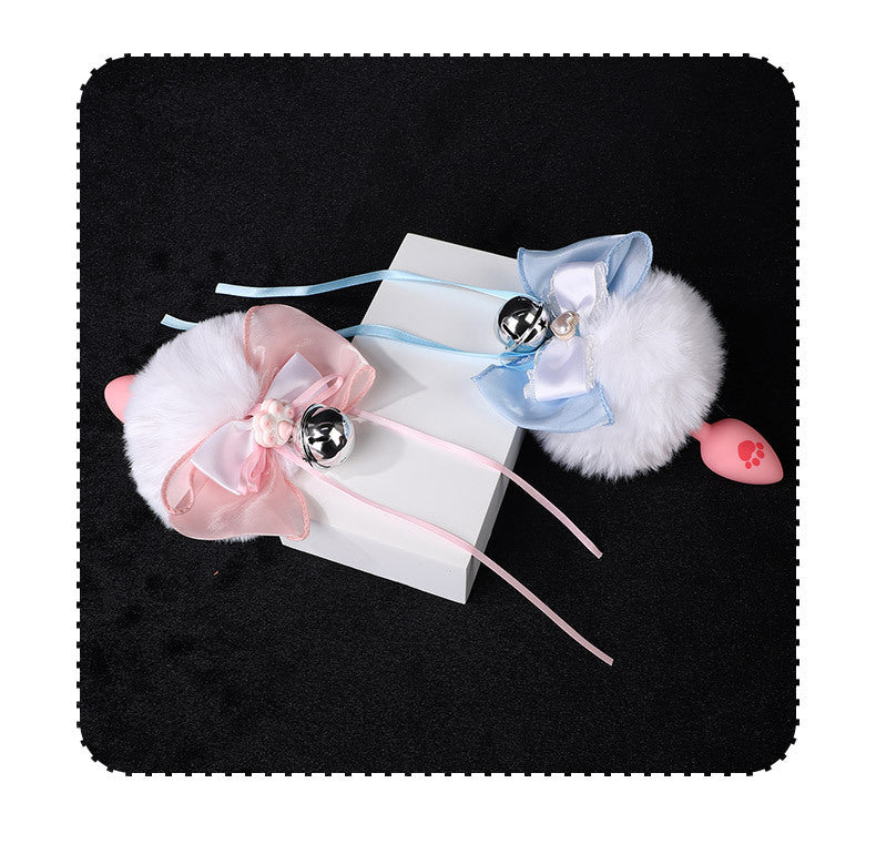 Schattige Siliconen Bunny Buttplug Strik Decoratieve Bel