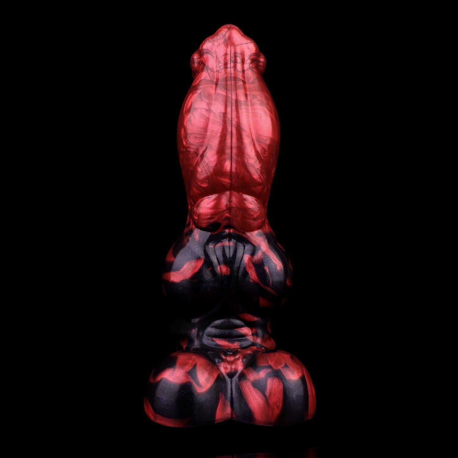 21 cm Rode Siliconen Knot Hond Dildo