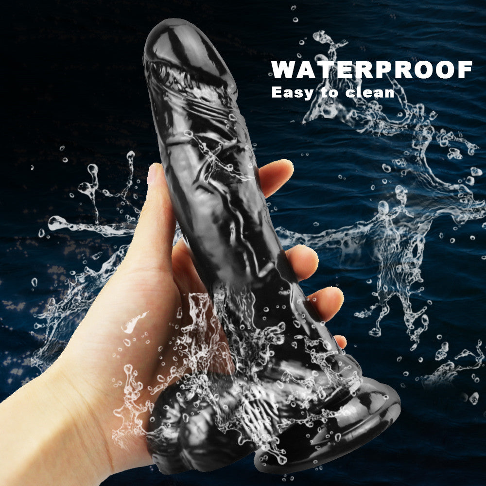 Realistische Gebogen Black Dildo 20cm Met Zuignap